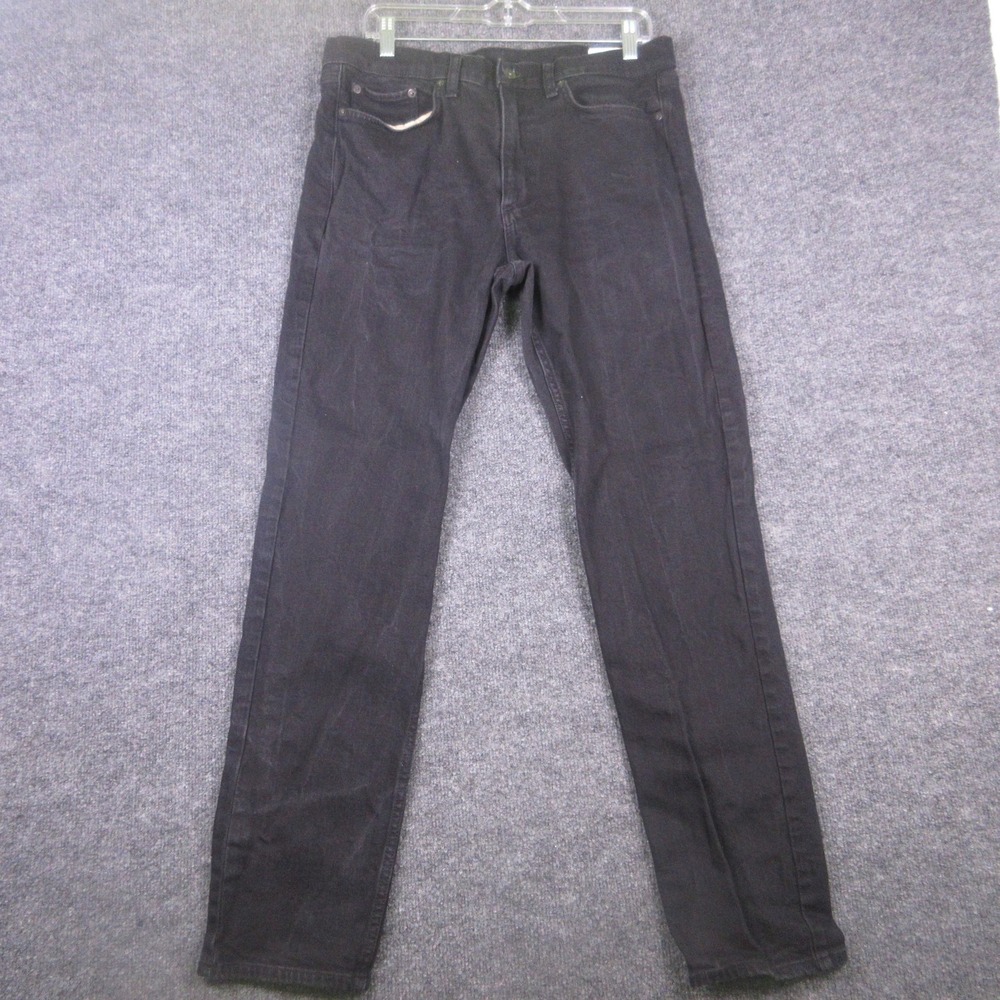 Rag & Bone Fit 2 Slim Jeans Mens 34x31 Black Tapered Leg Dark Wash Denim Cotton